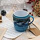 Mug in a knitted sweater the first snow. Mugs and cups. Studio Villa-Oliva. Online shopping on My Livemaster.  Фото №2