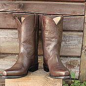 Обувь ручной работы handmade. Livemaster - original item Brown cowboy boots made of genuine leather. Handmade.