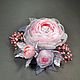 Breeze from Paradise Island Handmade Flower Brooch made of Coral fabric. Brooches. ms. Decorator. My Livemaster. Фото №5