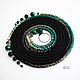 Thin belt rope made of beads with malachite and agate black green. Belt. gershman. My Livemaster. Фото №5