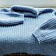 Свитер голубой джинс вязаный из шерсти  высокий воротом. Свитеры. Sweater Star Вязание на заказ.. Интернет-магазин Ярмарка Мастеров.  Фото №2