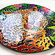 Round picture on the wall 'Leopard in the rainforest' 40 cm. Decorative plates. Art by Tanya Shest. My Livemaster. Фото №5