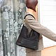 Stylish Hobo bag made of genuine black leather and suede. Classic Bag. Olga'SLuxuryCreation. My Livemaster. Фото №6