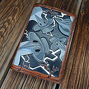 Сумки и аксессуары handmade. Livemaster - original item Cover for documents, passports Plague doctors made of embossed leather. Handmade.