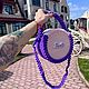 Сумка фиолетовая круглая ручная работа. Сумка через плечо. РИДИКЮЛИ | КРУГЛЫЕ СУМОЧКИ. Ярмарка Мастеров.  Фото №5