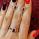 Серьги и кольцо 17 р. из серебра с рубинами, Комплекты украшений, Москва,  Фото №1