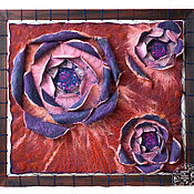Картины и панно handmade. Livemaster - original item Felted three-dimensional floral mural 