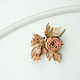 Miniature brooch made of leather rose color Nude. jewelry made of leather. Brooches. lanssveta. My Livemaster. Фото №6