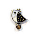 Pin brooch-SMALL BIRD / Mother of pearl, ebony, silver, Brooches, St. Petersburg,  Фото №1