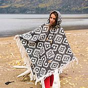 Одежда handmade. Livemaster - original item Woolen poncho with hood (unisex). Handmade.
