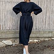 Одежда handmade. Livemaster - original item Linen dress with slits.. Handmade.