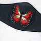 Black mask with butterfly Embroidery handmade butterfly. Protective masks. Beaded jewelry by Mariya Klishina. My Livemaster. Фото №6