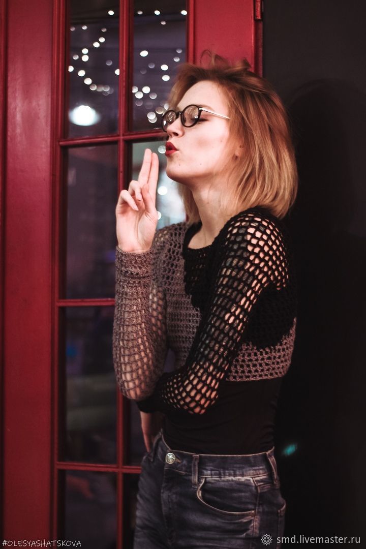 Кофты-сетки: Короткий топ в интернет-магазине Ярмарка Мастеров по цене ...