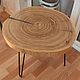 Журнальный, кофейный столик из цельного спила дерева карагач. Столы. Wood74home. Интернет-магазин Ярмарка Мастеров.  Фото №2