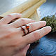 Two copper rings Red Jasper and amber set of rings with Red stones. Rings. Strangell Jewelry. My Livemaster. Фото №4