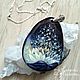 Pendant with a painting on the stone 'Lotus' Lacquer miniature. Pendants. Picture&miniature lacquer painting. My Livemaster. Фото №5