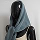 scarves: Knitted kerchief made of merino dusty gray-blue. Kerchiefs. Scarfland. My Livemaster. Фото №5