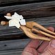 Hair clip made of wood.Bone carving.Iris, Combs, Kamen-na-Obi,  Фото №1