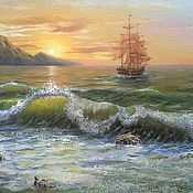 Картины и панно handmade. Livemaster - original item Oil painting "Sail of hope ",landscape. Handmade.