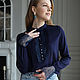 Women's blouse made of ROYAL LACE Blue cotton with sleeve. Blouses. BRAGUTSA. Online shopping on My Livemaster.  Фото №2
