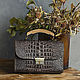 Leather bag with wood Krock clutch, Clutches, St. Petersburg,  Фото №1