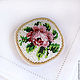 Handmade jewelry. Embroidered beaded brooch `rose`. Ksenia Patina. Fair Masters.
