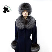 Elegant mink fur hat from Finland blue gray mink. Art.SS-56