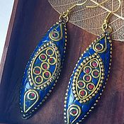 Украшения handmade. Livemaster - original item Ethnic blue earrings. Handmade.