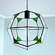 Suspended geometric lamp with green edges. Ceiling and pendant lights. tiffanarium (Tiffanarium). Online shopping on My Livemaster.  Фото №2
