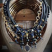 Украшения handmade. Livemaster - original item Stylish multi-row necklace with a pendant 