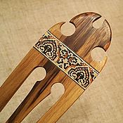 Украшения handmade. Livemaster - original item Wooden hairfork, Karmen, wooden comb, iniay, mosaic, wooden hairpin. Handmade.
