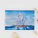 The author's postcard for February 23rd defender's day by ship and the sea to a man, Cards, Moscow,  Фото №1
