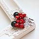 Black and red earrings, Earrings, Tyumen,  Фото №1
