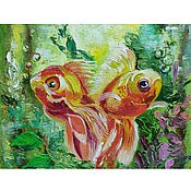 Картины и панно handmade. Livemaster - original item Painting goldfish 