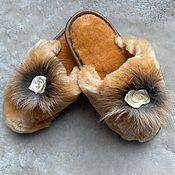 Одежда детская handmade. Livemaster - original item Children`s slippers made of mouton yellow. Handmade.
