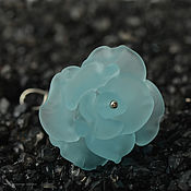 Украшения handmade. Livemaster - original item Pendant: Blue rose lampwork murano glass silver. Handmade.