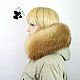 Fur detachable fringe collar on the hood of red Fox fur, Collars, Ekaterinburg,  Фото №1