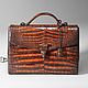 Men's briefcase made of genuine crocodile leather, Brief case, St. Petersburg,  Фото №1
