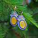 Yellow soutache set. Earrings pendant. Jewelry Sets. Soutazhe tale. Online shopping on My Livemaster.  Фото №2