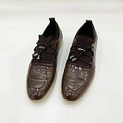 Обувь ручной работы handmade. Livemaster - original item Sports shoes made of genuine crocodile leather, in brown!. Handmade.