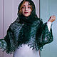 Order Down shawl-cobweb 'Emerald' green. Dom-puha (dom-puha). Livemaster. . Shawls1 Фото №3