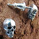 Серьги-пусеты Черепа маленькие, skull, череп, гвоздики. Серьги-пусеты. Сергей (Жук). Интернет-магазин Ярмарка Мастеров.  Фото №2