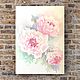 Watercolor miniatures. Large - flowered peonies. Pictures. ArtShipilina. My Livemaster. Фото №5