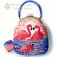 Bag-Flamingo / women's felted purse / bag from a wool / Flamingo, Classic Bag, Sochi,  Фото №1