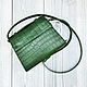 Crossbody bag made of genuine crocodile leather, in green color!. Crossbody bag. SHOES&BAGS. My Livemaster. Фото №4