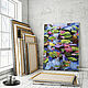 Oil painting of Water Lilies (pink green pond). Pictures. Pastelena. Online shopping on My Livemaster.  Фото №2