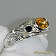 Ring 'Carved Pattern' silver925, citrine, moonstone, spinel. VIDEO. Rings. MaksimJewelryStudio. My Livemaster. Фото №4