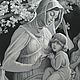 Заказать Винтаж: Старинный гобелен картина Vierge et anges шёлк Францияя. Антиквариат и винтаж из Франции. Ярмарка Мастеров. . Картины винтажные Фото №3