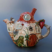 Посуда handmade. Livemaster - original item Fairy-tale house Teremok Teapot. Handmade.