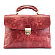 Leather briefcase 'Alexandria' (Bordeaux antique), Brief case, St. Petersburg,  Фото №1